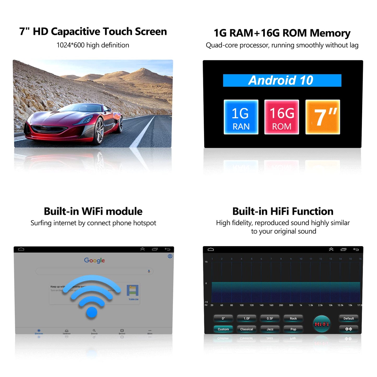 CAMECHO Android 13 car radio with Carplay for VW Golf 5 Golf 6 Polo Tiguan, 7-inch screen Double Din radio with navigation/Android Auto/FM RDS/Bluetooth/HiFi and USB + rearview camera