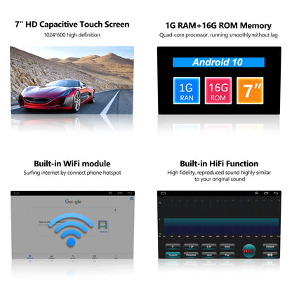 CAMECHO Android 13 car radio with Carplay for VW Golf 5 Golf 6 Polo Tiguan, 7-inch screen Double Din radio with navigation/Android Auto/FM RDS/Bluetooth/HiFi and USB + rearview camera