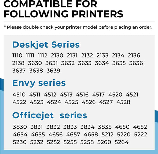 Penguin 302 XL ink cartridges for HP 302XL for HP Envy 4525 4522 4520 for HP Officejet 3630 3632 3636 3639 for HP Deskjet 5220 5230 5232 3831 3833 Remanufactured cartridges(1 Black 1 Color)