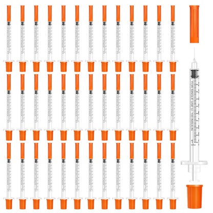 40 piece 1ml plastic tube syringes, multipurpose measuring tools, liquid measuring syringe with graduations, individually packed, for printing ink, liquid separation, dosage, pet.