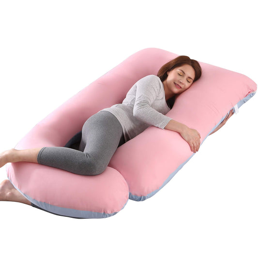 SHANNA Pregnancy Pillow Side Sleeper Pillow Nursing Pillow U Shaped XXL Support Pillow 70*145CM Large Body Pillow with Removable and Washable Cover, U-Shape Pregnancy Body Pillow