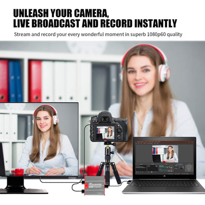 TreasLin Capture Card 4K, USB 1080P 60FPS Video Capture Card, HDMI passthrough works with DSLR Xbox PS4 PS5 Switch for OBS Twitch game live streaming and recording, 3.5mm Mic-in.