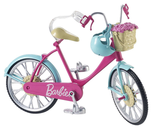 Barbie bike, bike with flower basket, moving wheels, pink bike doll, doll, gift for children, toy from 3 years, DVX55
