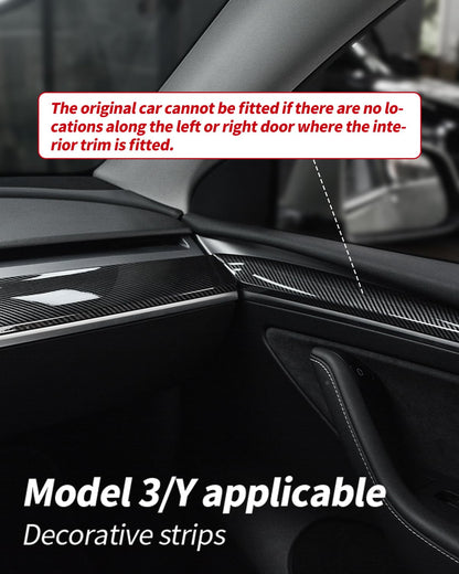 ABS carbon fiber model dashboard cover for Tesla Model Y 2021 2022, car center console panel sticker interior accessory for Model 3 2021 2022 (Not for the 2024 2025 new model)