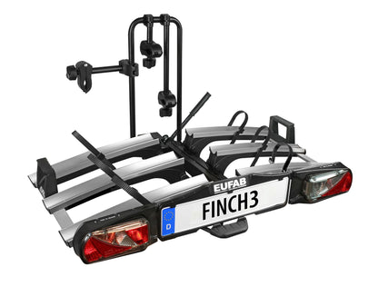 EUFAB 11598 bike carrier FINCH for 3 bikes, black.