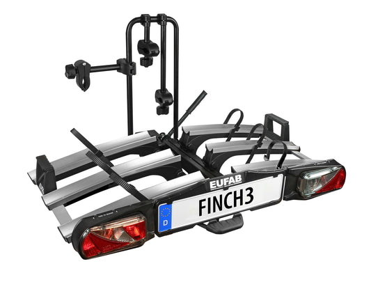 EUFAB 11598 bike carrier FINCH for 3 bikes, black.