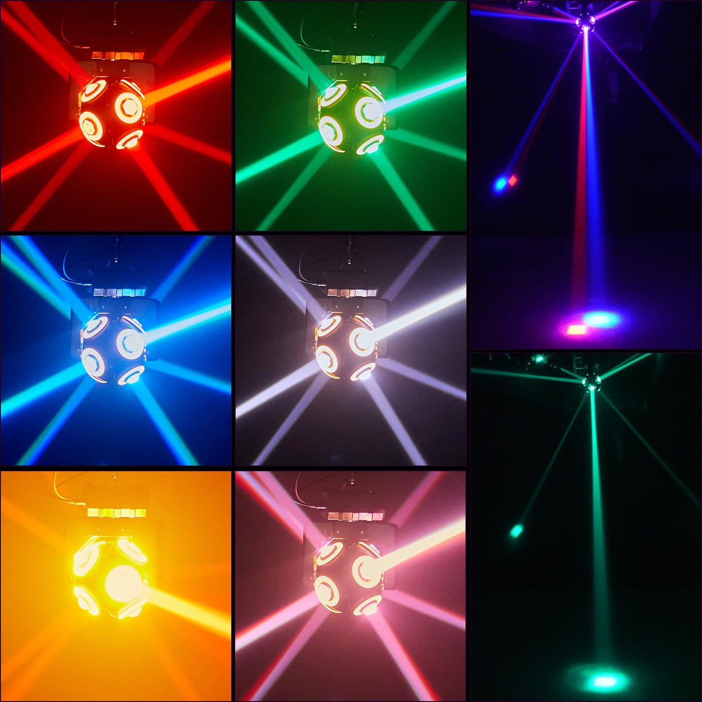 150W Moving Head Stage Light, 8 LED RGBW high-power beads with golden prism effect, d-mx512 plus Y-axis 360° continuous rotation party light for Christmas club disco bars