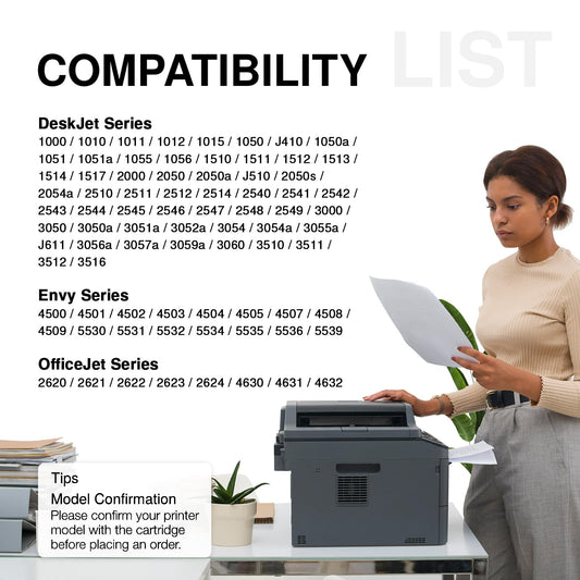 301XL printer cartridges multipack compatible with HP 301 printer cartridges, 301XL black and color for DeskJet 3050 1050 1510 2544 2549 Envy 4500 4504 5530 5534 OfficeJet 2620 4630 4632 4634 printer.
