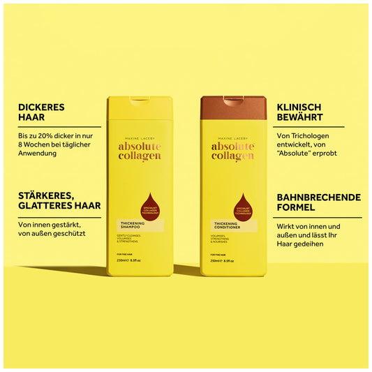 Absolute Collagen, Thickening Collagen Complex Shampoo and Conditioner Set for thin and fine hair, strengthens, nourishes, and adds volume, enhances shine, paraben-free, 500ml (1 piece)