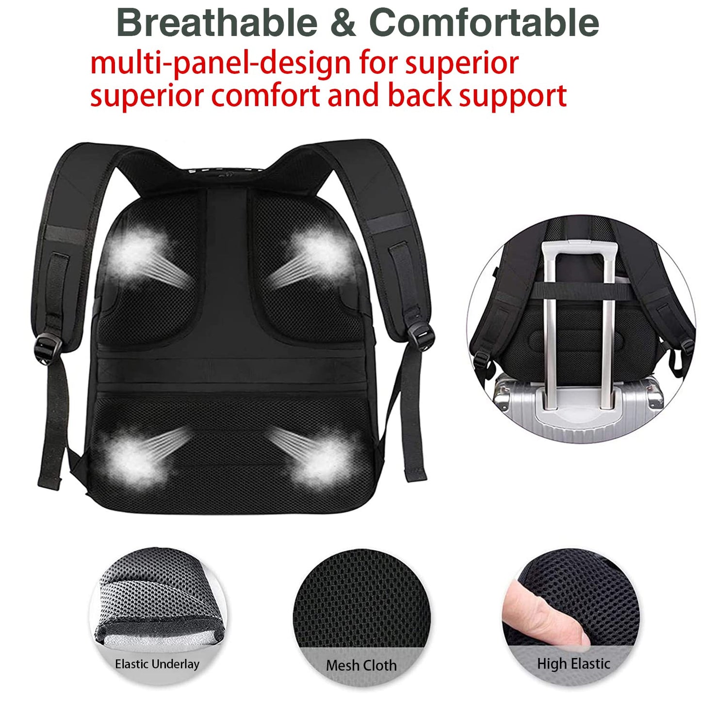 MATEIN Large Laptop Backpack Men 55L, 18 Inch Work Waterproof Backpack Laptop Bag Travel Backpack, School Backpack Teenage Boys Anti Theft Business Black