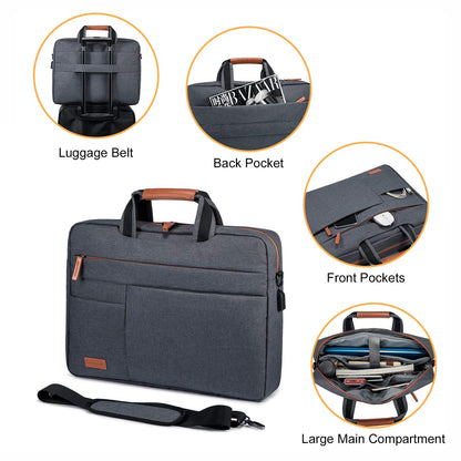 LOVEVOOK laptop bag 17-17.3 inch notebook bag 17-17.3 inch waterproof briefcase men shoulder bag Macbook bag business bags men dark gray