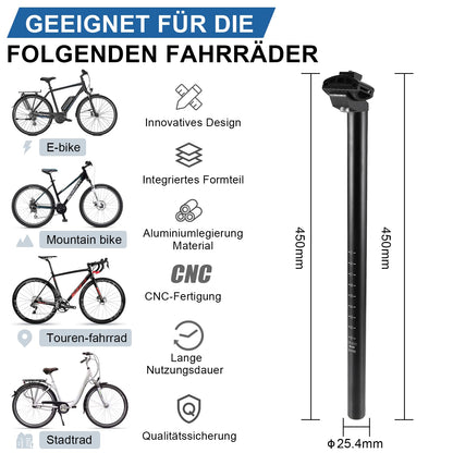 Bike seatpost 27.2 mm - Aluminum alloy seat post 450MM for bicycle Bike