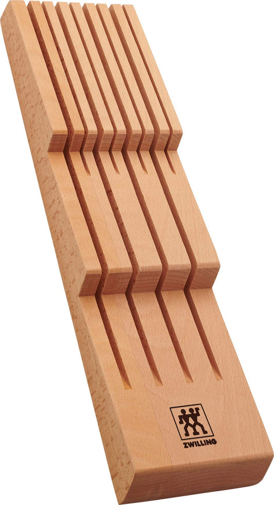 ZWILLING Knife Tray for Drawers, Drawer Insert, For 8 knives, 41 x 10.8 x 4.8 cm, Wood, Brown
