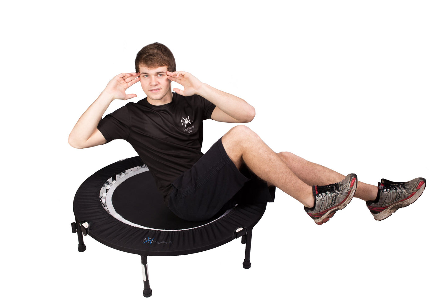 MaXimus PRO Folding Trampoline | #1 Indoor Mini Trampoline with Handle Bar for Adults | Best Home Gym | FREE Carry Bag, Resistance Bands, ONLINE & DVD Workouts!