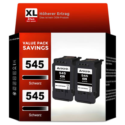 ANKINK compatible ink cartridge printer cartridges as a replacement for PG 545XL for Canon cartridge 545 XL for MG2450 MG2550 MG2950 MG2550s TR4550 TR4551 TR4650 TS3350 IP2850 MX490 MX495 MG3050, Black 2 Pack