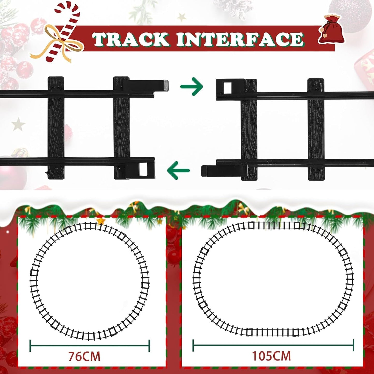 Christmas Train Set, Electric train for kids with sounds, Christmas train around the Christmas tree, Christmas Day gifts for 3-10+ year old boys and girls.