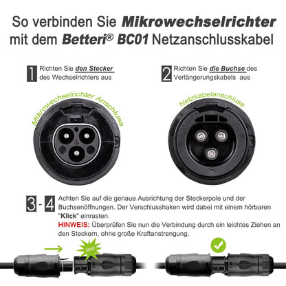 APsystems microinverters with WiFi & Bluetooth, PV VDE Certified, Plug & Play inverter ideal for balcony solar systems (EZ1-SPE 400W with connection cable)