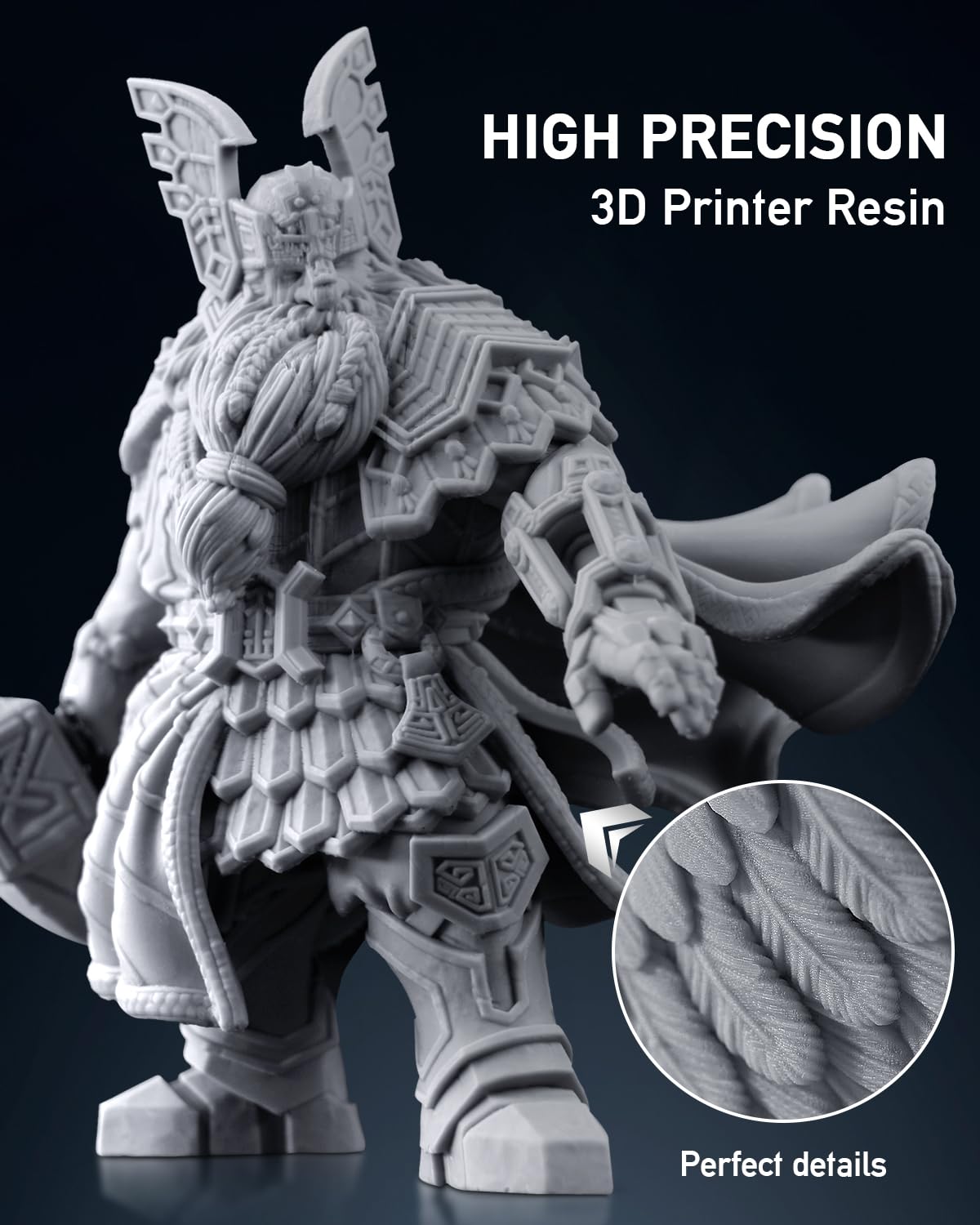 SUNLU ABS-Like 3D Printer Resin 1KG, 405nm UV-Curing Standard Photopolymer Fast Resin for LCD/DLP/SLA 3D Printing, Non-Brittle & High Precision, Dark Grey 1000G