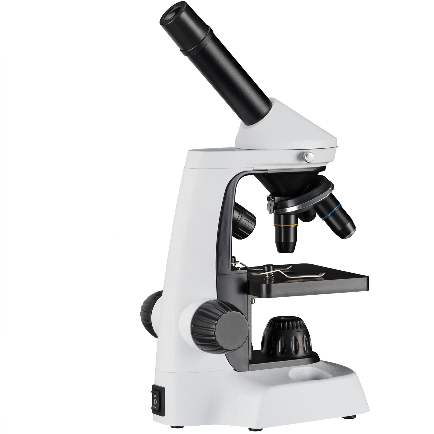 Bresser Junior microscope 40x-2000x with innovative smartphone holder and adjustable incident and transmitted LED lighting.