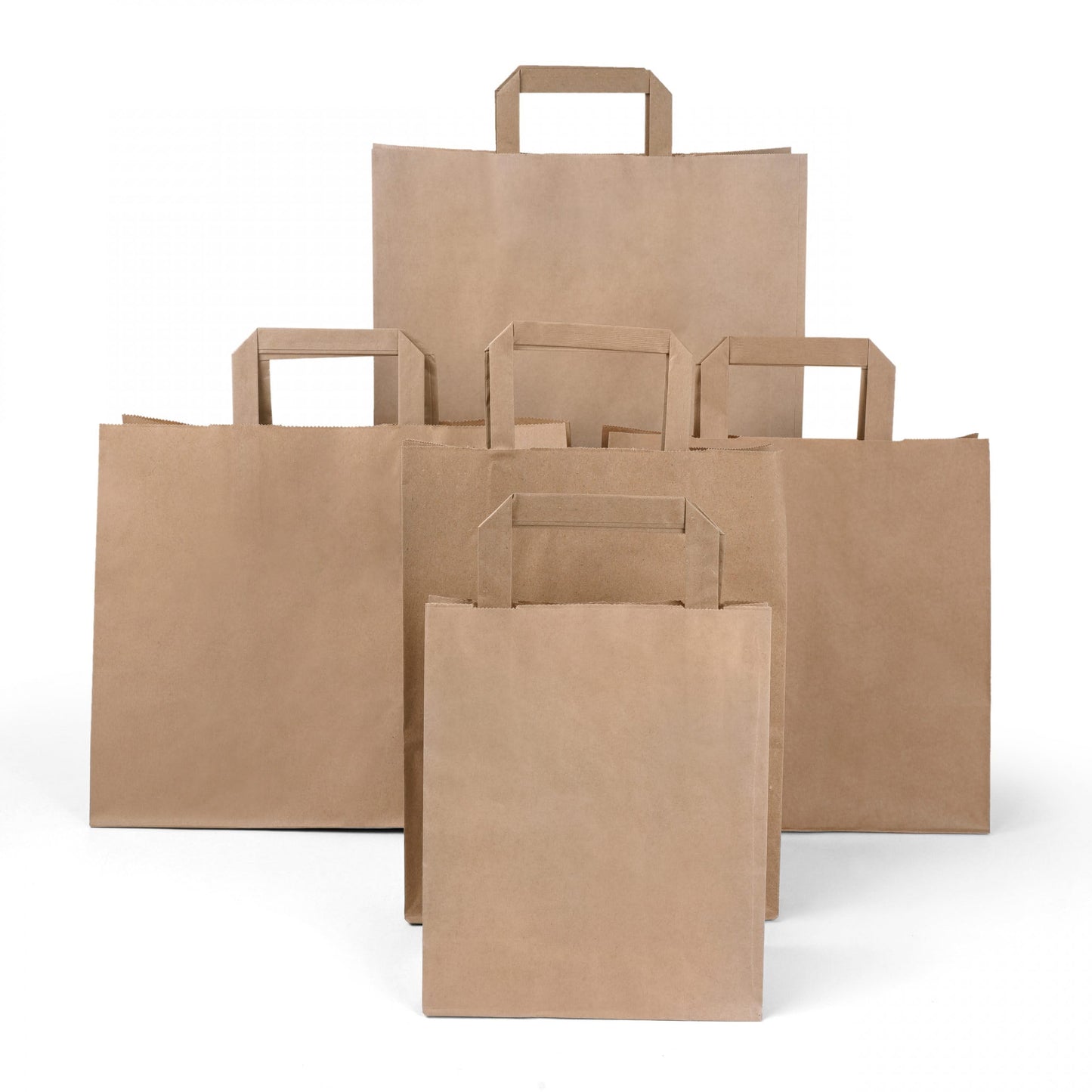 Inoverse 50 pieces of paper bags with handles, paper shopping bags, 32+22x25 cm gift bags, brown kraft paper bag, paper bags, large shopping bags