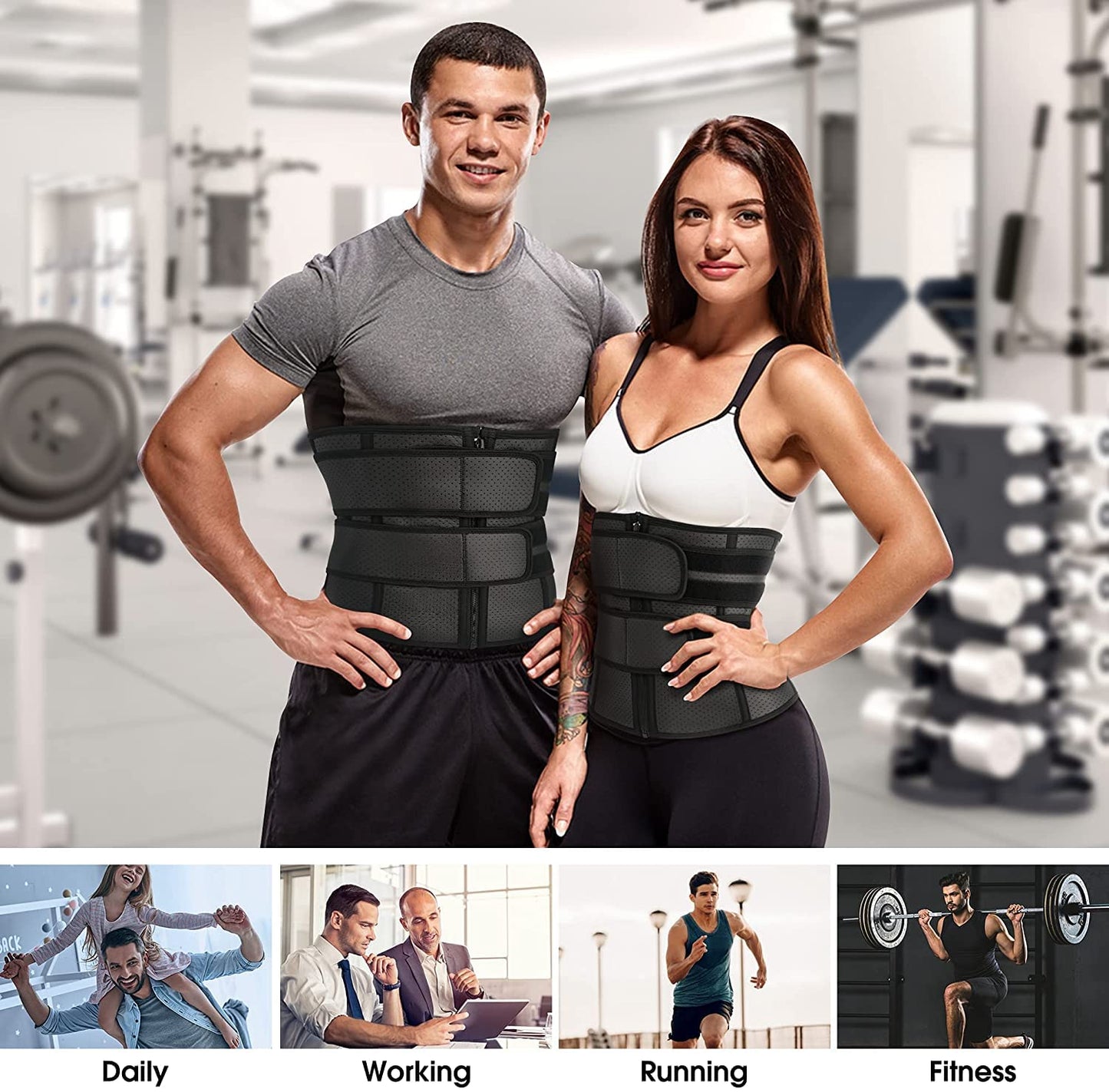 KUMAYES Belly Belt Fitness Belt Men Ab Trainer Neoprene Sauna Waist Trimmer Sweat Belt Waist Cincher