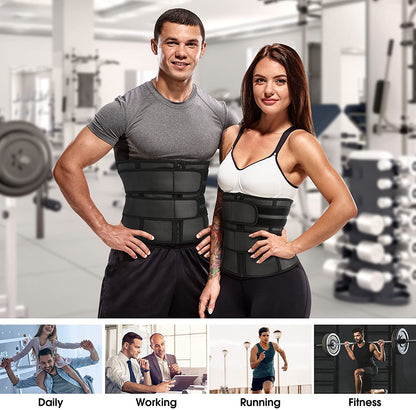 KUMAYES Belly Belt Fitness Belt Men Ab Trainer Neoprene Sauna Waist Trimmer Sweat Belt Waist Cincher