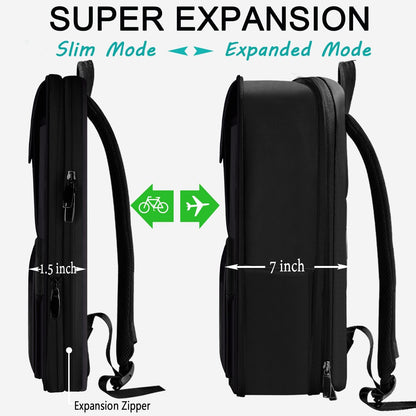 ZINZ laptop backpack 15 15.6 16 inch, Expandable computer backpack with multiple pockets, Anti-theft travel daypack for men and women, Black JP