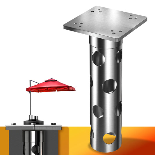 4smile Ground Sleeve Sun Umbrella - Stainless Steel Base Anchor Cantilever Umbrella with Ground Plate for Embedding, timeless quality - Universal Sun Umbrella Stand Cantilever Umbrella, load-bearing capacity > 1,000 kg