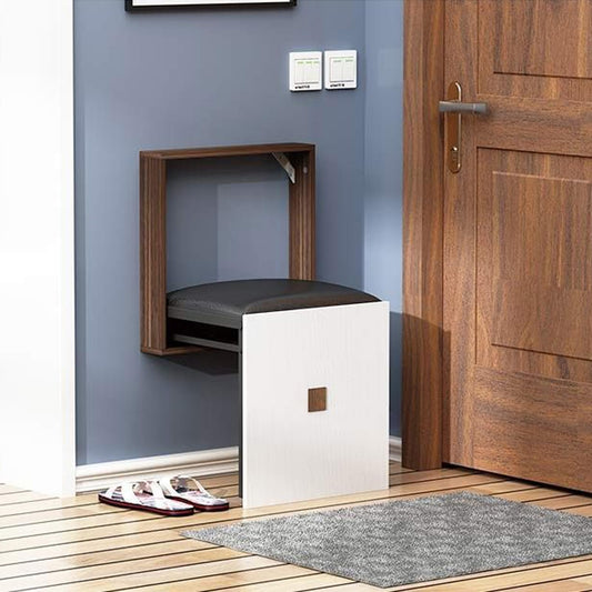 UIILO Foldable Wall Hocker Wall-Mounted 7 cm Ultra-thin Folding Chair Suitable for Entryways Wall-mounted Foldable Chair Folding Chair (C)