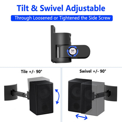 Speaker mount for Samsung SWA-9100S SWA-9200S SWA-9000S SWA-8500S rear speakers, tilt and swivel, adjustable mount for Samsung speakers with keyhole.