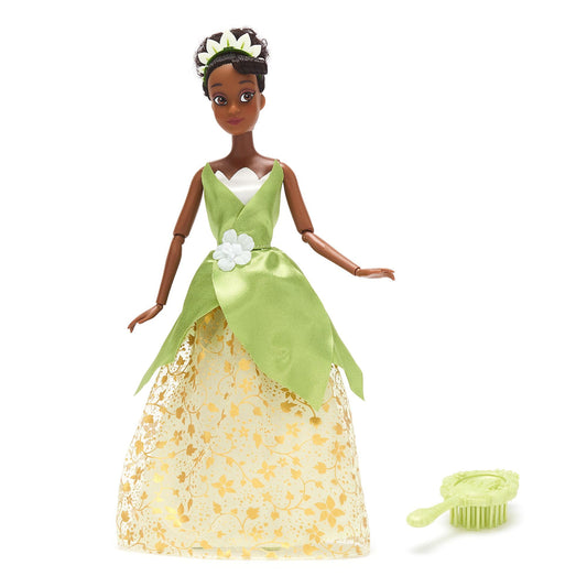 Disney Store Official - The Princess and the Frog - Tiana - Classic Doll for Kids - 29 cm / 11" - Fully poseable Disney Princess doll in elegant dress - Includes toy hairbrush - Ages 3+