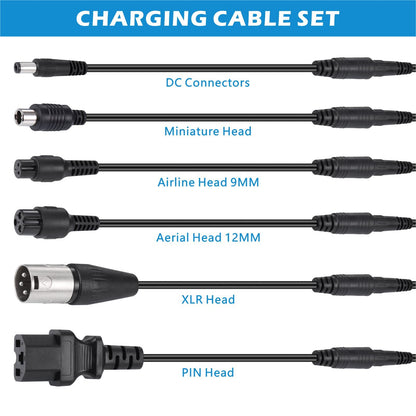 JIZZU Charger for Scooter, E Scooter Charger, 36 Volt 42V 2A AC Power Supply Bike, Hoverboard Charging Cable with 6 Connectors, Hoverboard Battery Electric Scooter Charger for Electric Scooter.