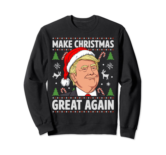 Make Christmas Great Again Funny Trump Ugly Christmas Men Sweatshirt