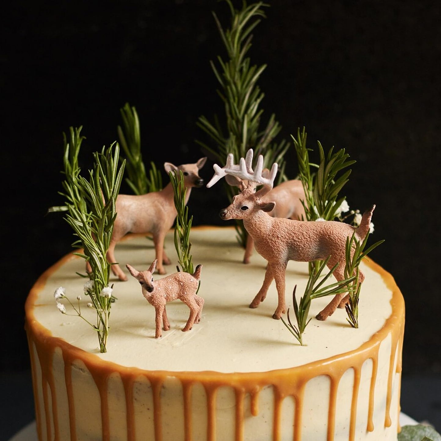 14 pieces Christmas Mini Figures Christmas Tree Artificial Ornament Miniature Pine Tree Deer Rabbit Fox Squirrel Reindeer Small Christmas Figures Christmas Decoration for Crafting Xmas