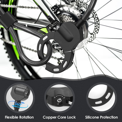 Gaethra E Scooter Lock, 120CM Lock for E Scooter, Handcuff Lock with Key, 14MM Thick Cable Lock High Security, E Roller Lock for Bike, Scooter, Stroller
