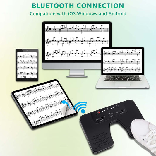 Tavsou Bluetooth page turner pedal for tablets smartphones rechargeable silent modern.