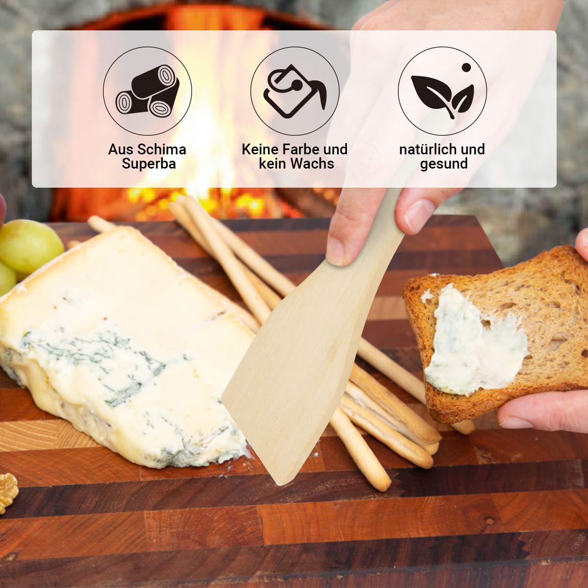 4 pieces of small pans for raclette, non-stick coated grill pans, square mini raclette with 4 wooden spatulas for raclette grill accessories.