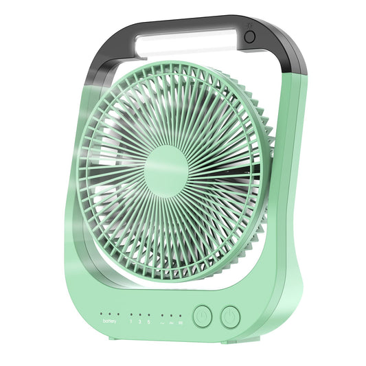 ATEngeus USB Fan, 10000mAh Battery Fan, 4-Speed Table Fan, 8" Camping Fan, 180° Rotation, LED Light, Timer, Portable Fan for Camping, Travel.