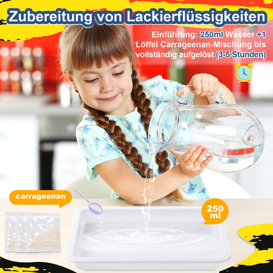 Coodoo Water Marbling Paint Kit for Kids - Arts and Crafts for girls and boys, craft kits, perfect gifts for children aged 6+ to 8-12 years
