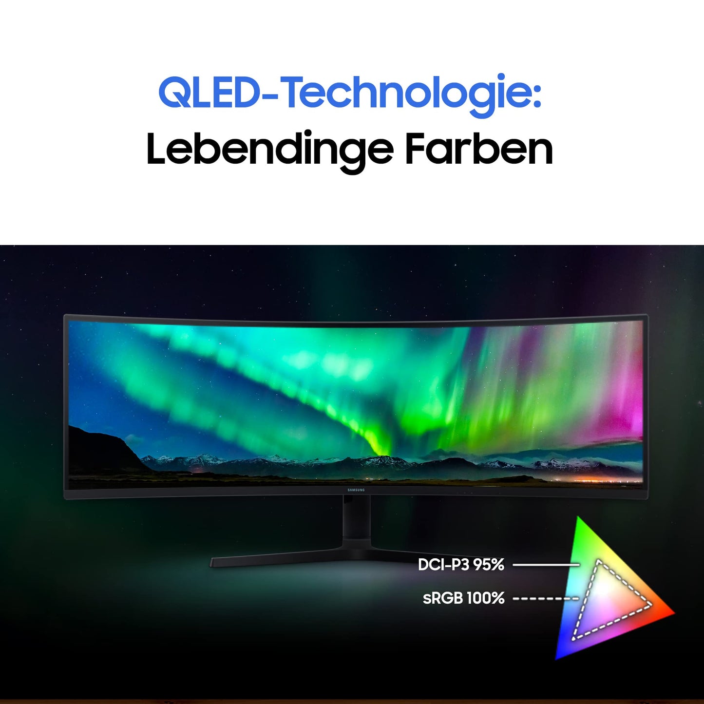 Samsung Business Monitor S9U S49A950UIP, 49 inch, VA panel, DQHD resolution, QLED, Vesa DisplayHDR 400, 4ms response time, 120Hz refresh rate, black