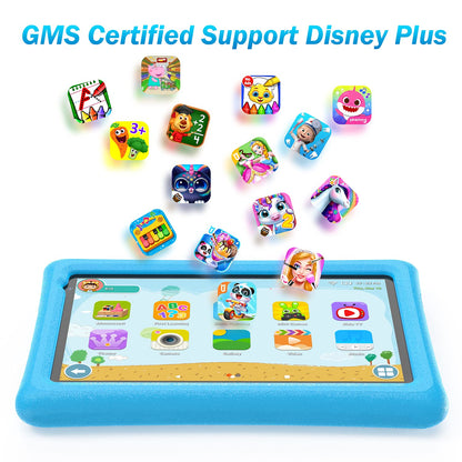 BENEVE Kids Tablet, 7-inch tablet for kids toddlers, Android kids tablet with 2GB+32GB, parental control, Bluetooth, WiFi, dual camera, pre-installed Google Play Store.