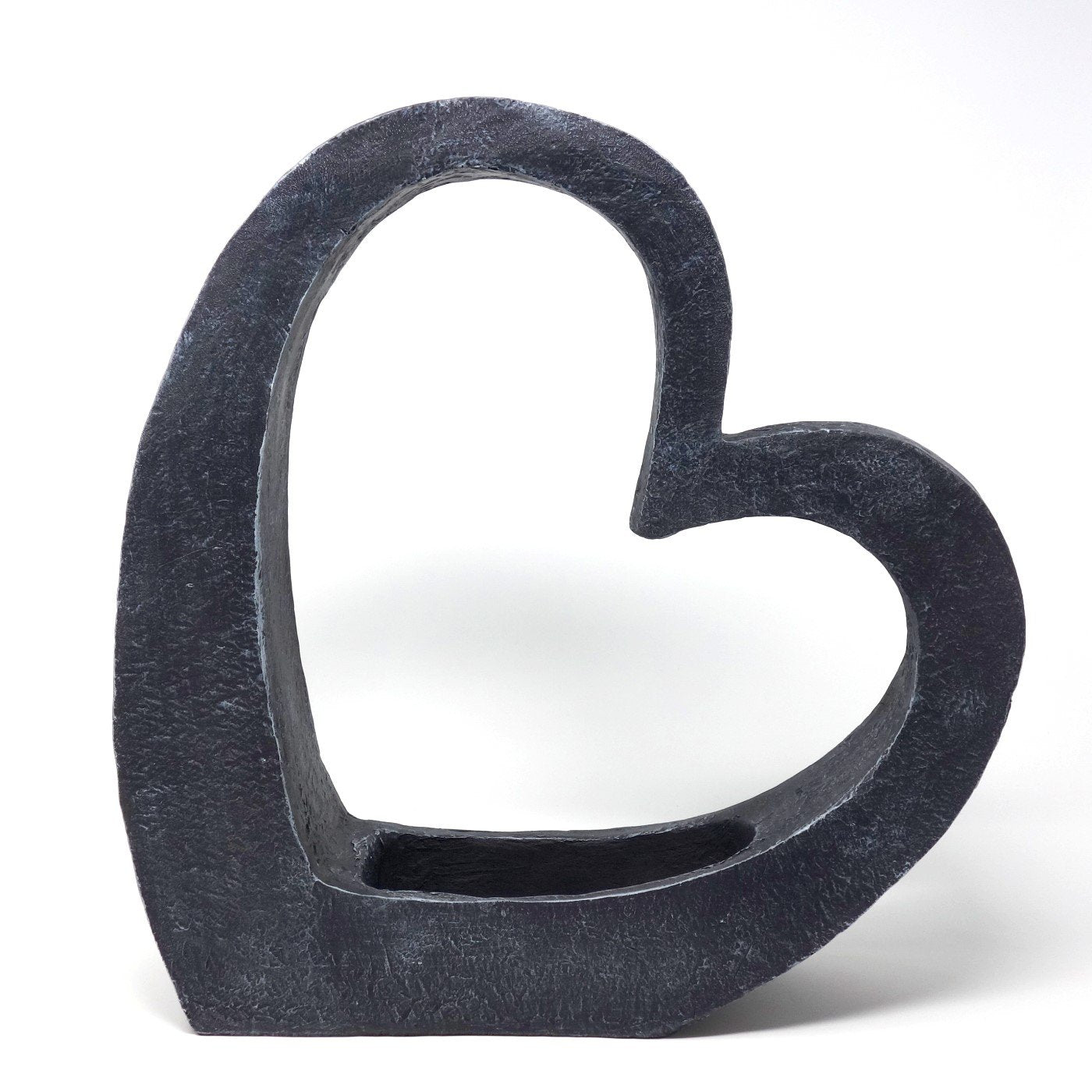 Burial plant heart standing with recess, grave decoration. Height 35 cm. 1 piece anthracite.