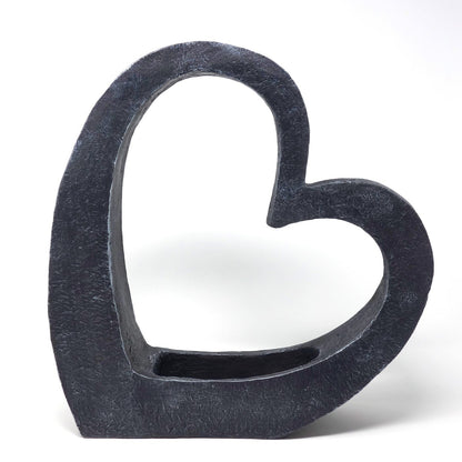 Burial plant heart standing with recess, grave decoration. Height 35 cm. 1 piece anthracite.