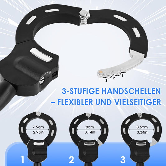 GuKKK E-Scooter lock, handcuff lock with key, bike lock for E-Scooter with rubber lock sleeve, 93CM, 1.46KG, high security lock ideal for scooters, bikes, and e-bikes, motorcycles