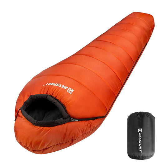 Bessport sleeping bag 3-4 seasons water resistant winter mummy sleeping bag temperature 0°C warm for outdoor camping festival trekking