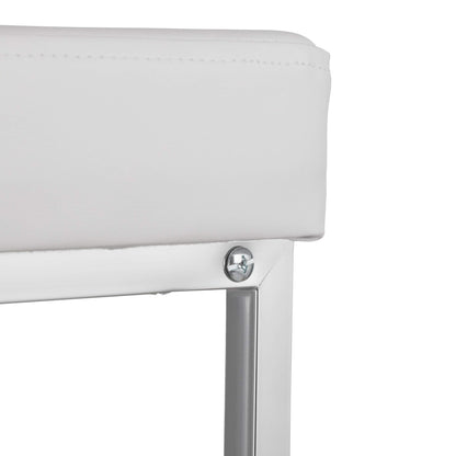 Relaxdays, white padded stool, small seat stool, square, padded stool with storage, bathroom stool, dimensions 47x33x33cm.