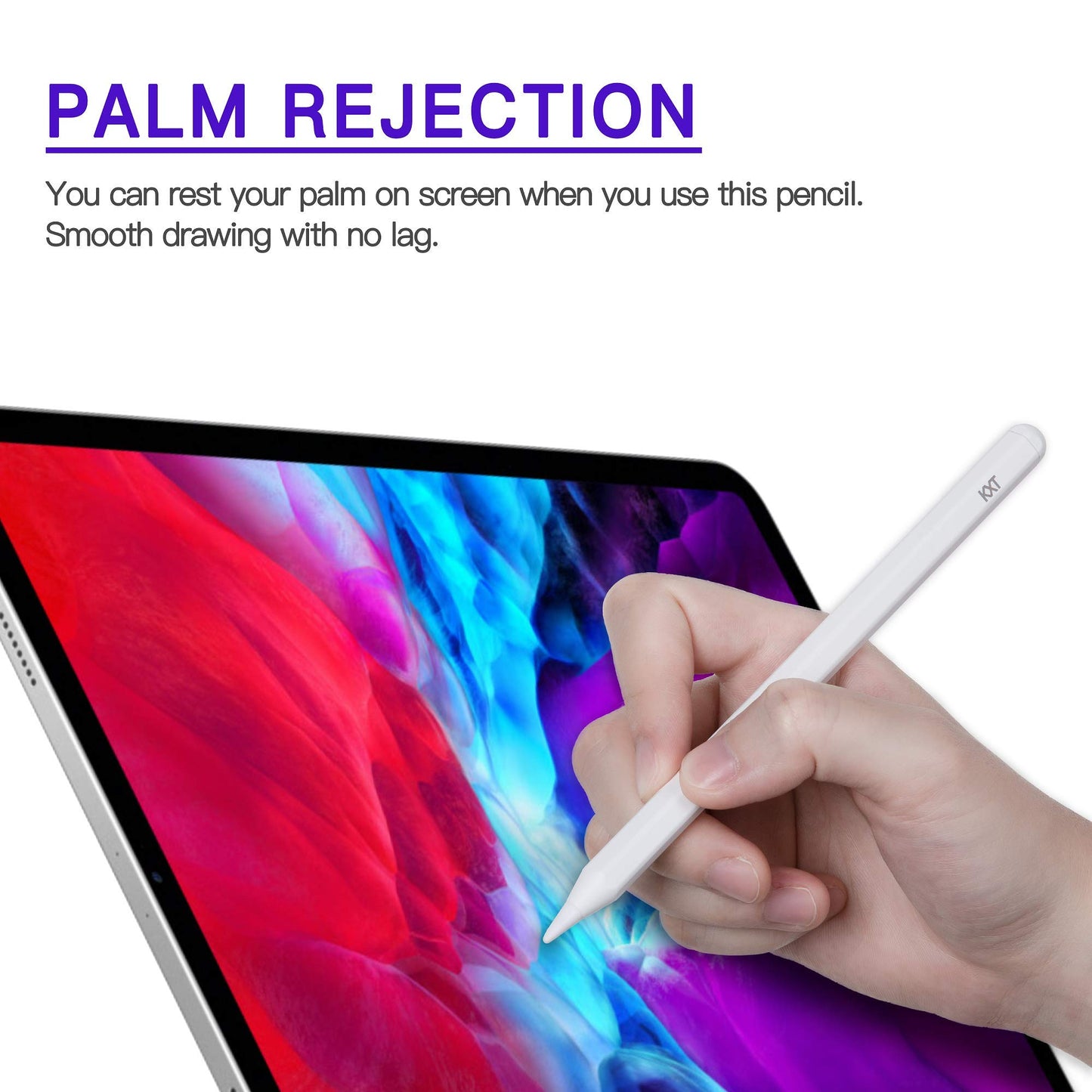With tilt and palm rejection stylus pen for Apple iPad (2018 and newer) 6/7/8/9th generation, iPad Pro 12.9 (3/4/5th gen) /pro 11", Air 3/4/5, Mini 5/6, digital iPad pen pencil input pens.