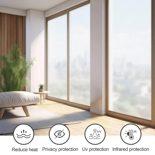 LULUETPUE Matt Window Film Privacy Film for Glass Windows, Static Cling for Office Bathroom Home 90x400CM