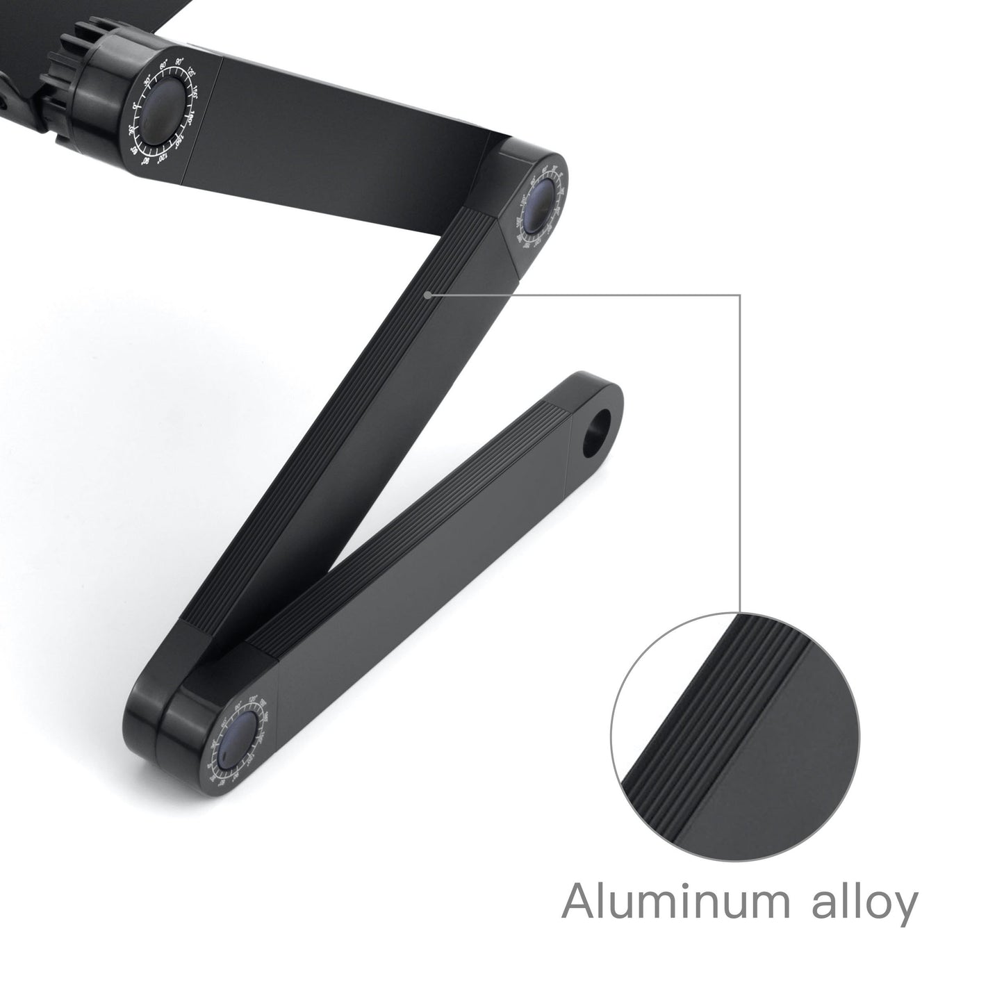 LifeBasis Laptop Stand Foldable Fully Adjustable Notebook Stand Aluminum Alloy Portable Bed Breakfast Tray Book Stand for Ultrabook Notebook up to 17", Black PACKAGING