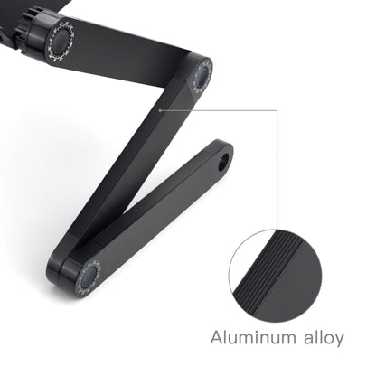 LifeBasis Laptop Stand Foldable Fully Adjustable Notebook Stand Aluminum Alloy Portable Bed Breakfast Tray Book Stand for Ultrabook Notebook up to 17", Black PACKAGING